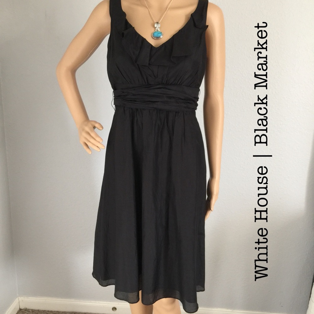 Simple Black Ruffle Dress WHBM